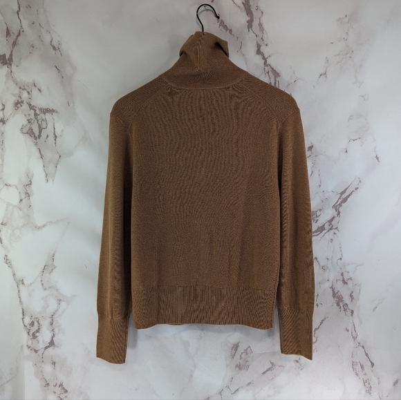 Everlane Sweater Women Brown The Luxe Merino Half Zip Camel Tawny Tan Yak - Picture 7 of 16